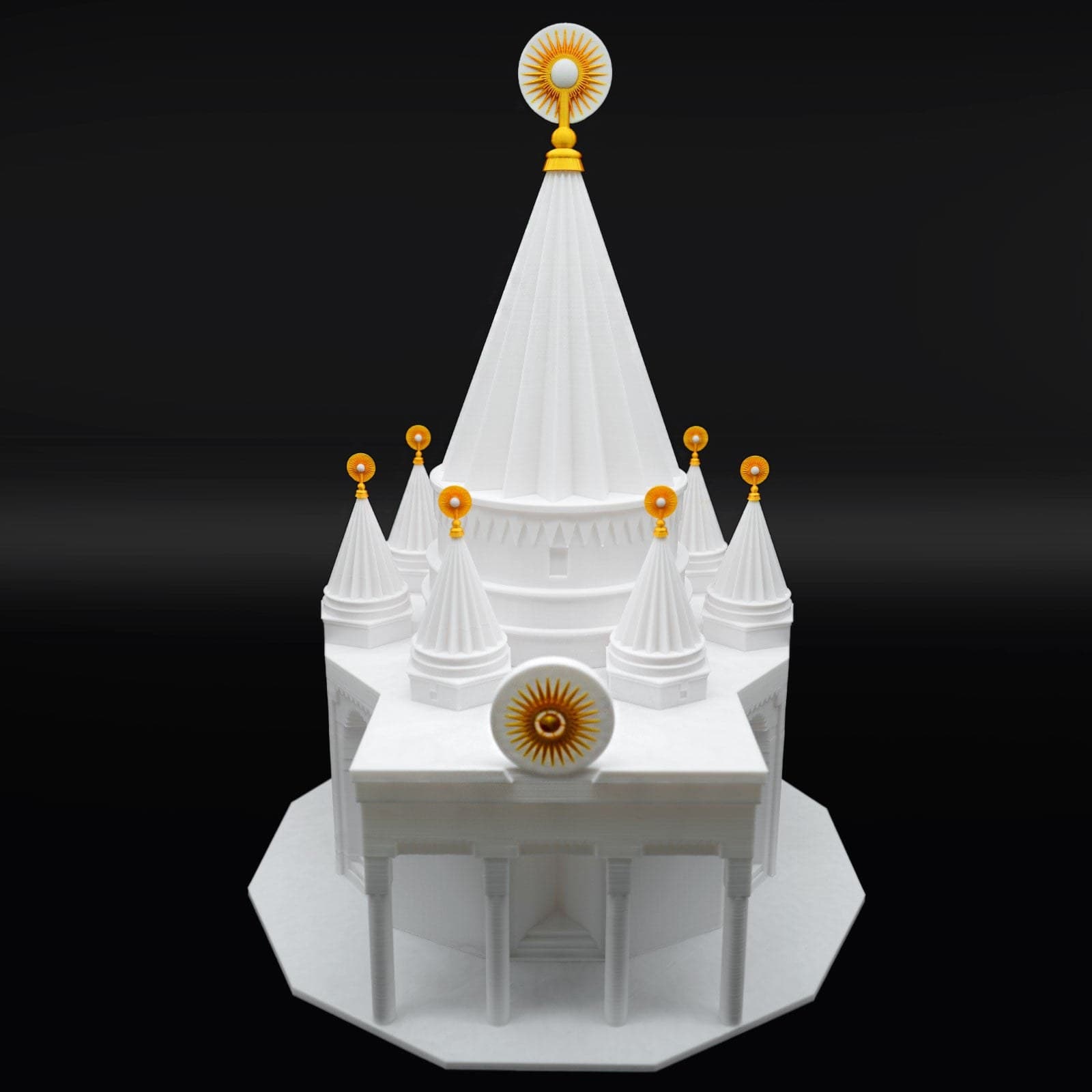 Quba Heft Mêrê Dîwanê û Tawisî Melek - Modell, ezidisches Symbol aus dem 3D-Drucker