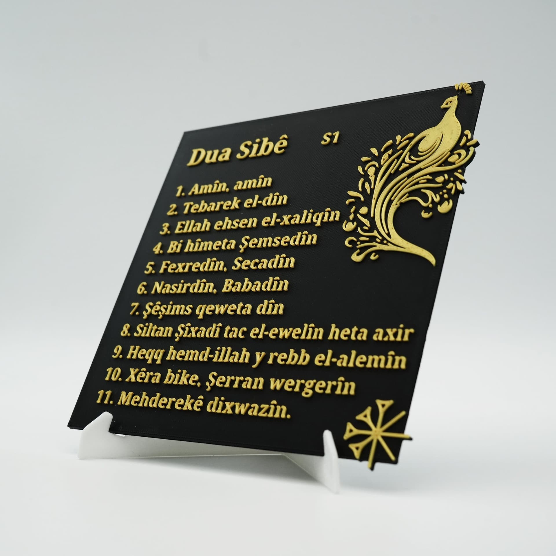 Dua Sibe Gebet, ezidisches Symbol aus dem 3D-Drucker