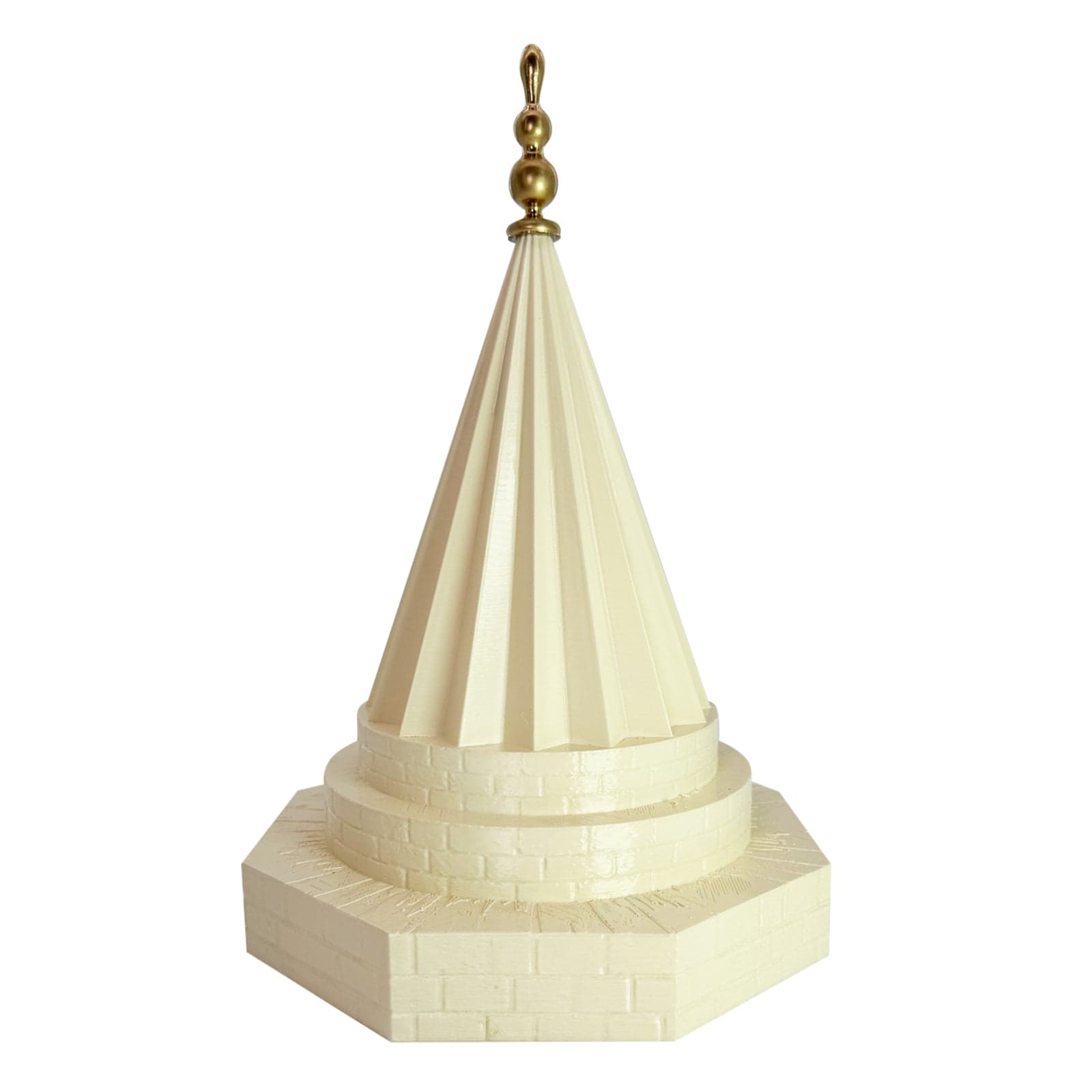 Lalish Tempel Qub Beige, ezidisches Symbol aus dem 3D-Drucker