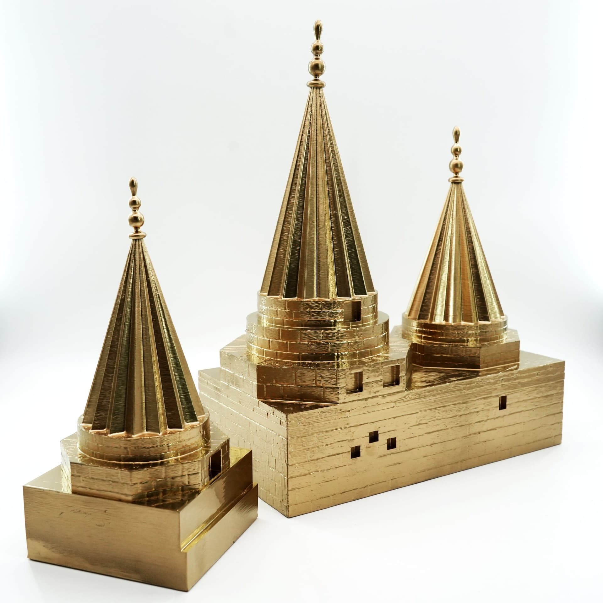 Lalish Modell 3 Tempel - Gold, ezidisches Symbol aus dem 3D-Drucker