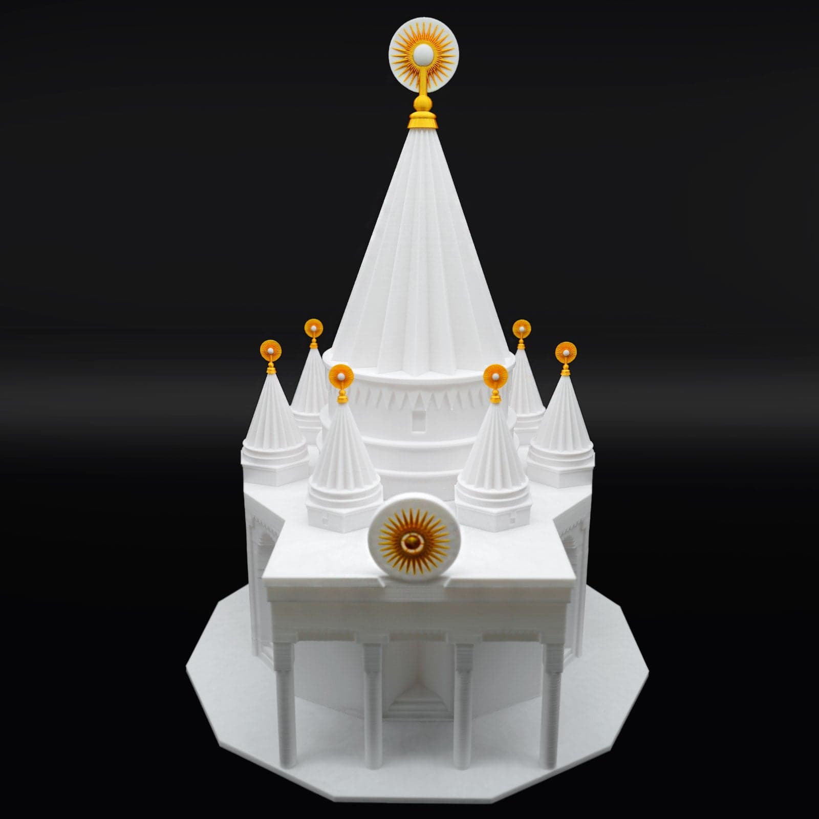 Quba Heft Mêrê Dîwanê û Tawisî Melek - Modell, ezidisches Symbol aus dem 3D-Drucker