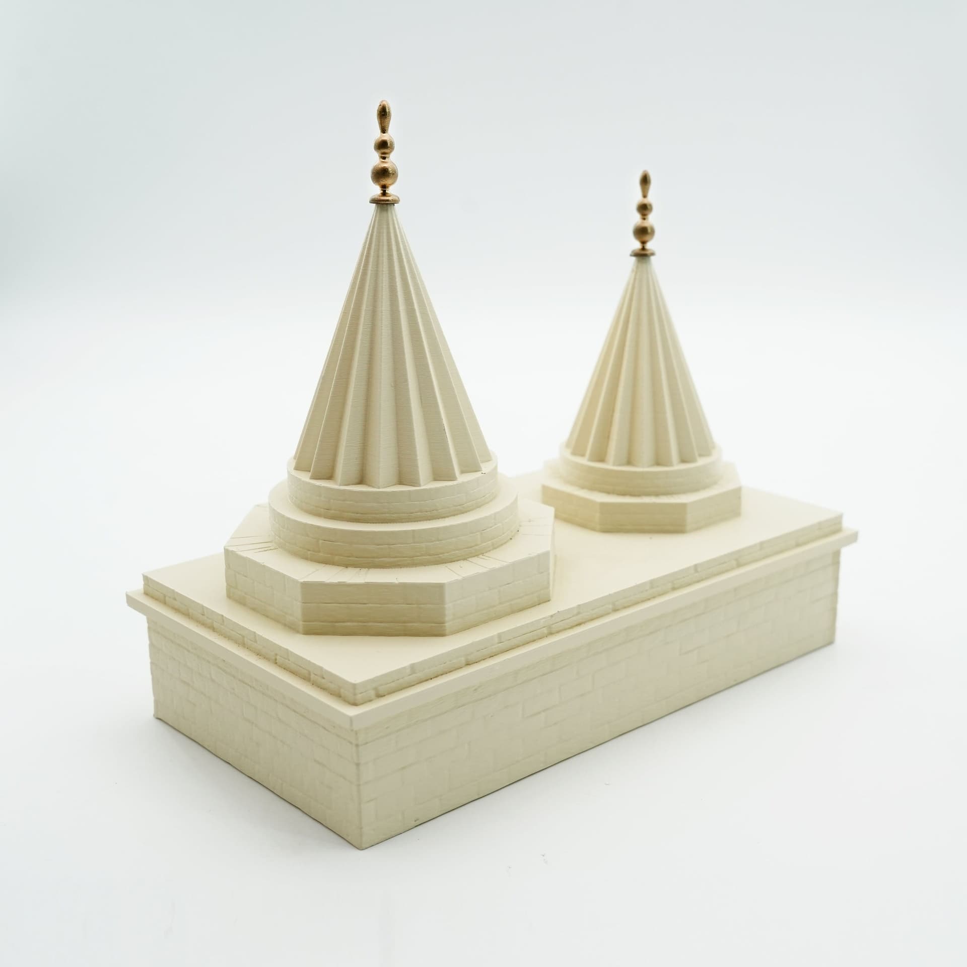 Lalish Modell Tempel - Beige, ezidisches Symbol aus dem 3D-Drucker