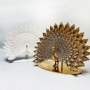 Elegante Pfau-Statue – Weiß oder Gold